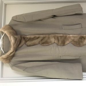 Tan w/ Scalloped Fur Peacoat